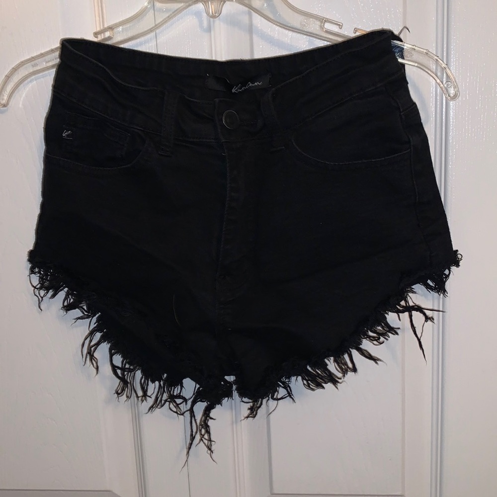 Black high waisted frills shorts never worn size 5